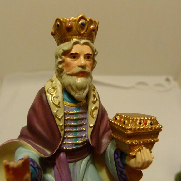THOMAS KINKADE Hawthorne Village Nativity Kings Gaspar/Balthazar Figures in Box - Picture 7 of 16